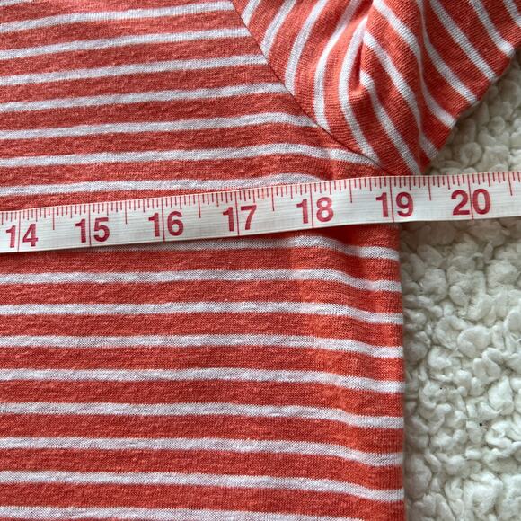 Rafaella Weekend Orange Stripe Embroidered Long Sleeve Tee Medium - Picture 5 of 6